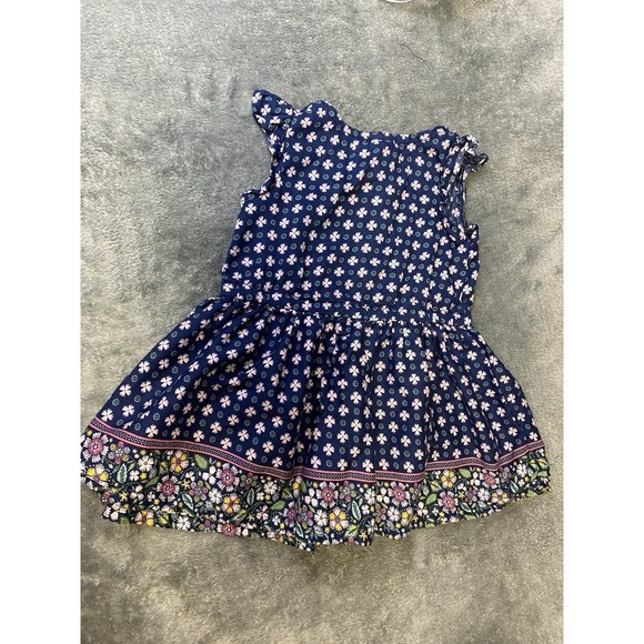 Carter's Baby Girl's Navy Blue Pink Floral Cap Sleeve Casual Dress 12months - Picture 6 of 8